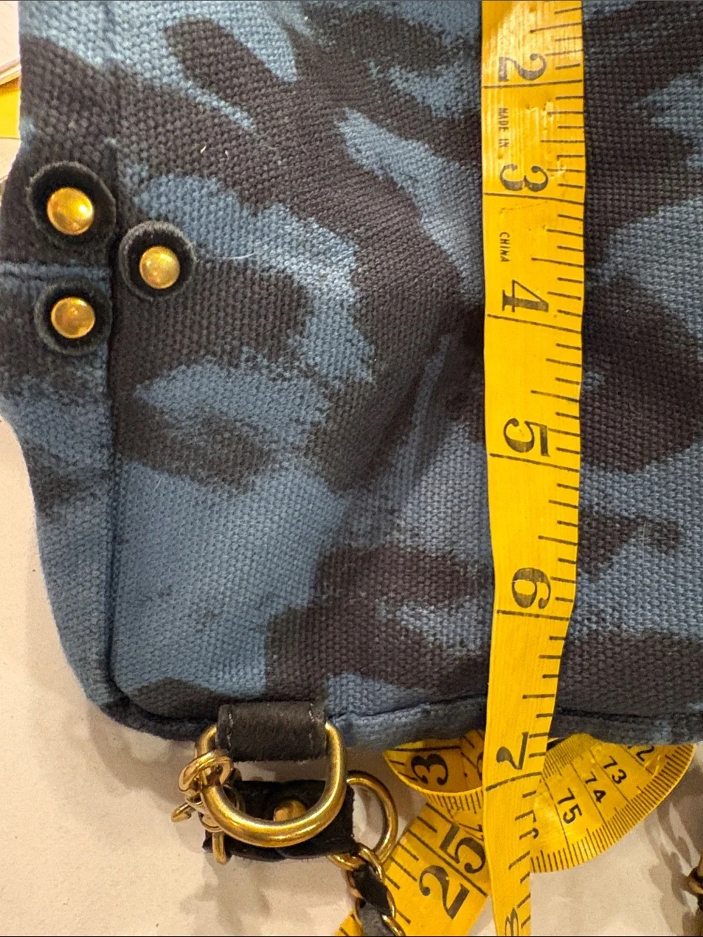 Jerome Dreyfuss Black Suede and Blue Leopard-Print Backpack with Gold accents